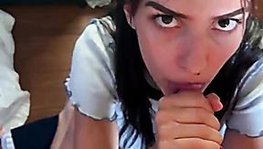 CFNM Blowjob and Handjob with a playful teen with braids