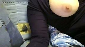 Juggy ardent MILF shows off her oversized tits on cam