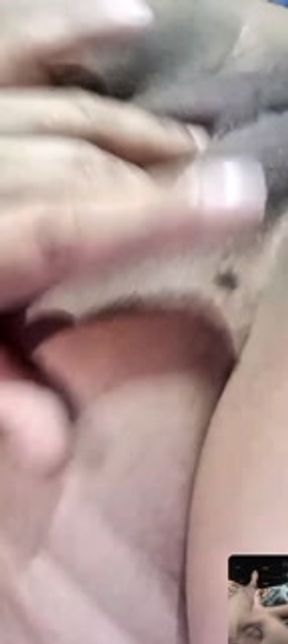 My friend's girlfriend makes a video call to me and we end up masturbating. Her pussy looks so delic