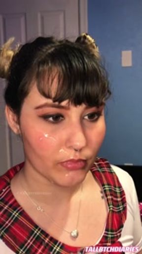 Taking selfies of my facial and rubbing it into my face ♡