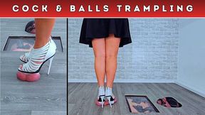 Smashing Your Cock & Balls Under My White Gladiator Platform Heels (D83) - Split Cam - Trampling Trample CBT Ballbusting Crush Stiletto Shoe Fetish