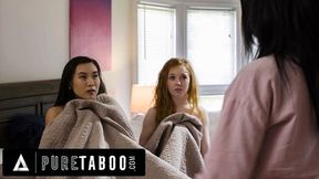 Stepmom and friend double team young auburn