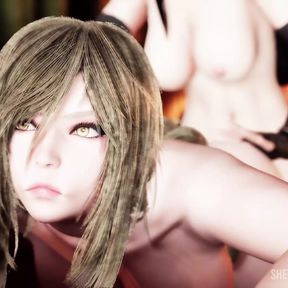 Tifa Lockhart and Queen Marika in a JOI video