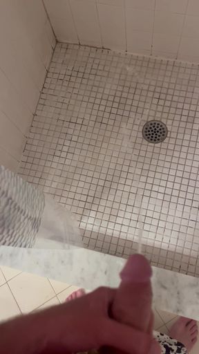 Hard cock pissing