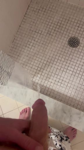 Hard cock pissing