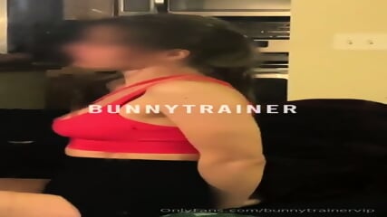 Snowbunny getting trained
