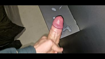 Cum in the glory hole, big dicks of guys spewing creampie on the toilet walls, go lick it