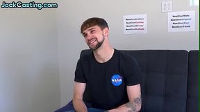 Inked amateur handsome jock jerks hard dick on solo casting