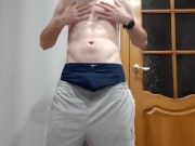 Sexy Russian teen jerks off big cock