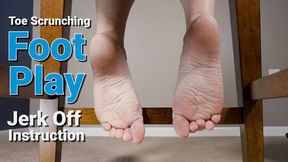 Foot Worship Jerk Off Instruction Barefoot Toe Scrunching Footplay Under Chair - Kylie Jacobsx - MP4 4K HD