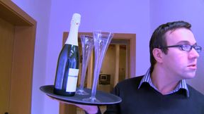 Sexy blonde babe seduces guy with big dick and fucks