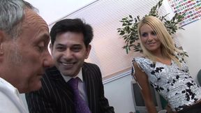 Two dumb blonde whores get slammed in the office