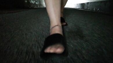 Nylon feet take a walk in nature