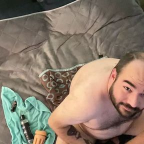 Just relaxing with my fuck sleeve with cumshot