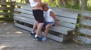Daddies Have Outdoor Fun in Public Park