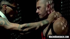 Mars GymBurger is tied up as Pablo Bravo rips his mouth and ass
