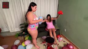 playing and popping balloons with the hot agatha ludovino
