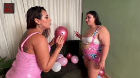 playing and popping balloons with the hot agatha ludovino
