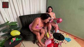 playing and popping balloons with the hot agatha ludovino
