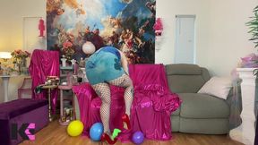 fishnet stiletto balloon stomping turned twisted ankle