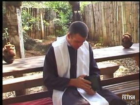 Dirty older priest fucks anally a twink gay outdoor