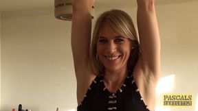 Brit MILF swallows warm cum of her big dick master