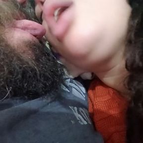 delicious kiss, he loves her lips he tastes her big mouth, kiss fetish🫦😋🤤😵‍💫😵🤤😋🫦🥛