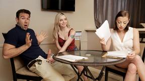 ”Petite teen Lexi Lore sucks stepdads shaft & almost got caught by his wifey”