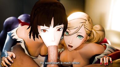 Two hungry sluts ride a throbbing cock raw screaming their filthy needs
