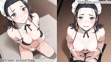 Coffee maid Yuka gets her throat ruined by Kyokas