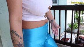 new pants wetter natalie charm peeing her spandex