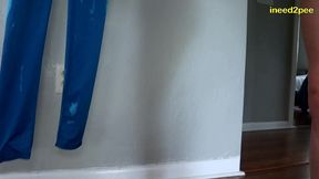 new pants wetter natalie charm peeing her spandex
