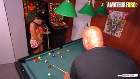 Mature Woman Pleases Her Partner on the Pool Table - Amateur Fun with a Hot Brunette