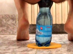 extreme ass insertion with 2 plastic bottles