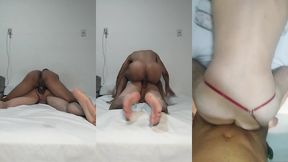 twink usou calcinha e gemeu alto quando a pika entrou rasgando.