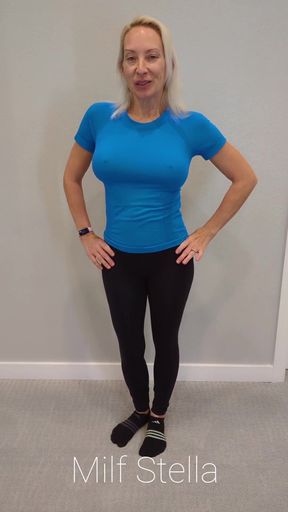 Black Yoga Pants &amp; Blue Compression Shirt Try On