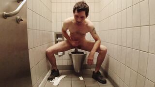 nude masturbate in a Public rest room