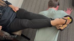 Servant gets used as a footstool and made to kiss and sniff his owners feet (Full HD 1080p MP4)