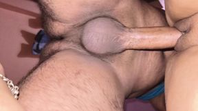 Stepsister's tight pussy was fucked in doggy style, fully Closeup hard fucking sex