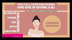 cheating girlfriend phone sex talks to you while giving your friend head