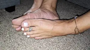 My Girlfriend and I rub our soft feet together and show off our toe rings and anklets