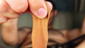 pulling the foreskin of my penis close-up