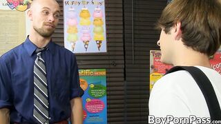 Twink's Ass Fucked by Mature Teacher in Classroom