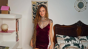 Gorgeous RedHead Strip Red Dress