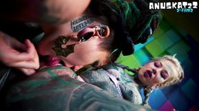 inexperienced tattooed hippie girl gets anal lesson from alternative pornstar
