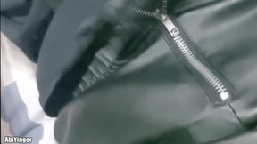 Leather twink wrecked gagging on his monster cock