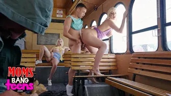 Blonde MILF Kate Dee fucks college students Johnny Love and Gia OhMy in a wild threesome