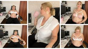 Hiccups in a chubby and busty secretary SD