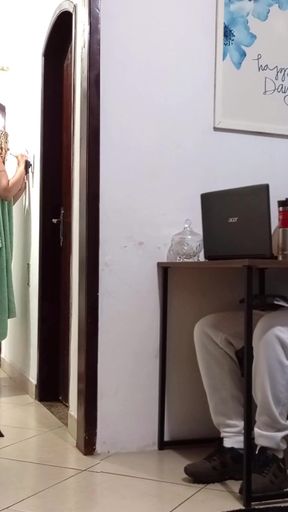 While the husband is at work, the wife receives the delivery man.   Clip 1