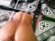 Hot teen took off the condom and got the pussy dripping cum